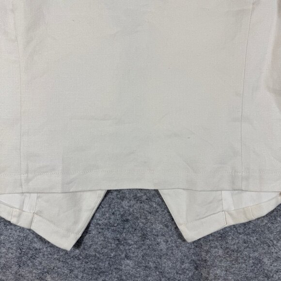 Anthropologie Maeve Ivory Tailored Linen Vest Size M Chic Workwear Office - Picture 13 of 16